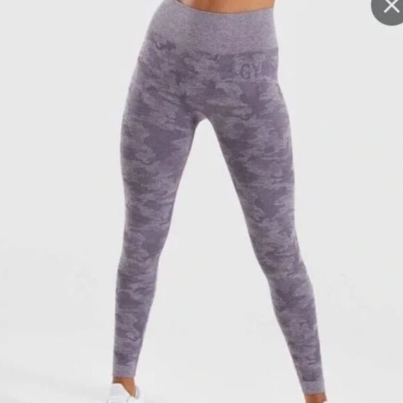 Gymshark GS X Diana Adapt Camo Leggings High Rise Workout Dewberry Purple - Picture 6 of 6